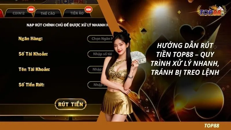 Hướng dẫn rút tiền Top88 an toàn – Quy trình xử lý nhanh, tránh bị treo lệnh